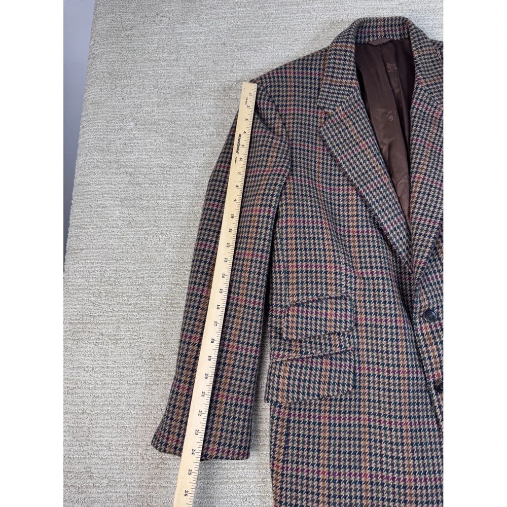 Ercole's Donegal Mist Handwoven Tweed Blazer Wool Mohair Cashmere Brown Check 42
